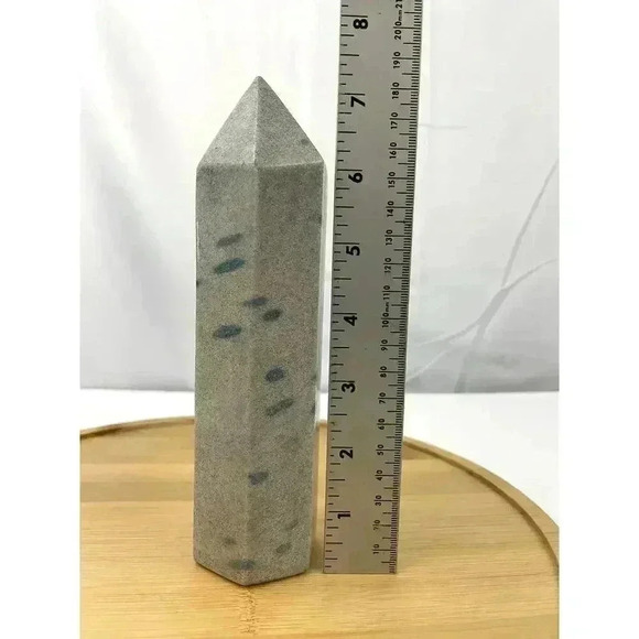 Blue Manganese Obelisk Point Tower 7 1/4" Natural Healing Quartz Crystal 843g - Picture 7 of 8